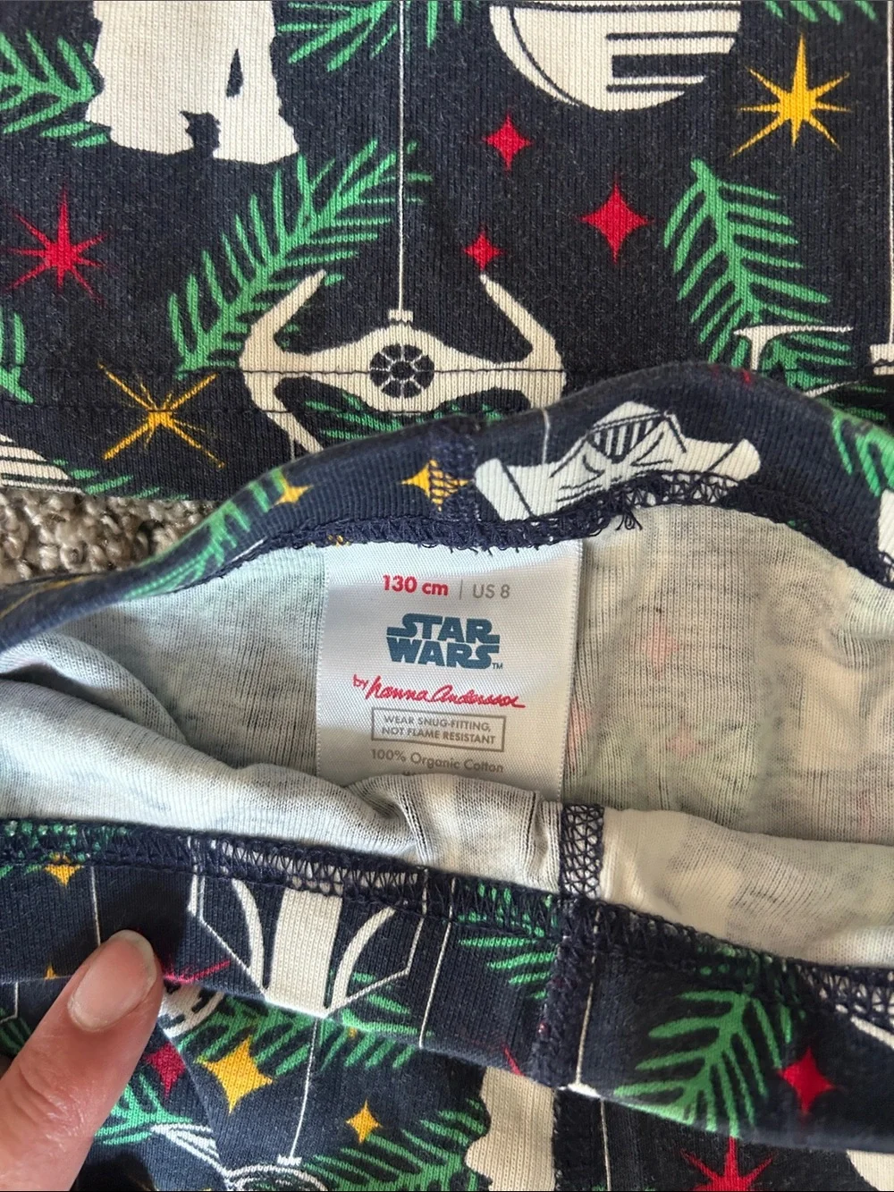 Hanna Andersson Black and Green Star Wars One-Piece Pajamas
